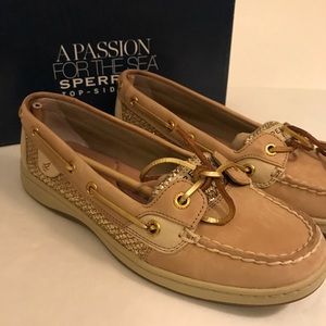 New Angelfish Linen/Gold Glit Sperrys/Loafers